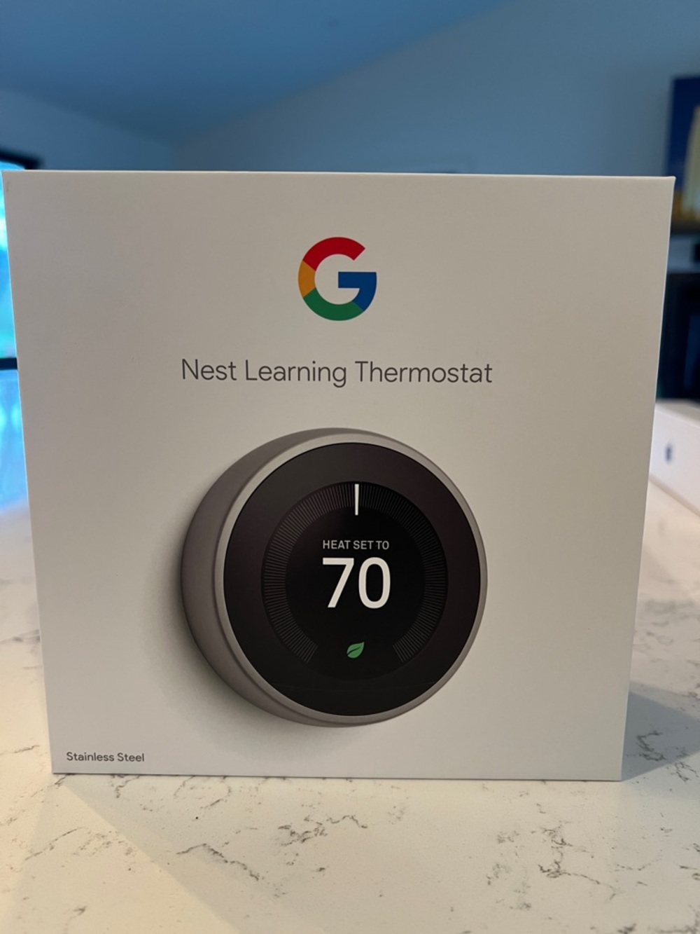 NEVER USED Google Nest Learning Thermostat - Stainless Steel, Black 3rd gen